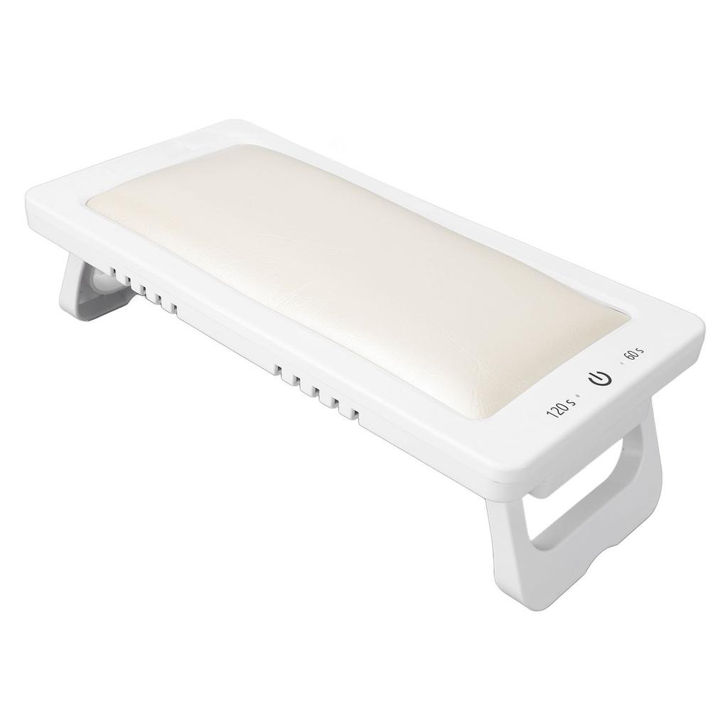 Foldable Nail Gel Dryer 27pcs Light Chips 2 Timing PU Leather Hand Pillow Nail Polish Curing Lamp White