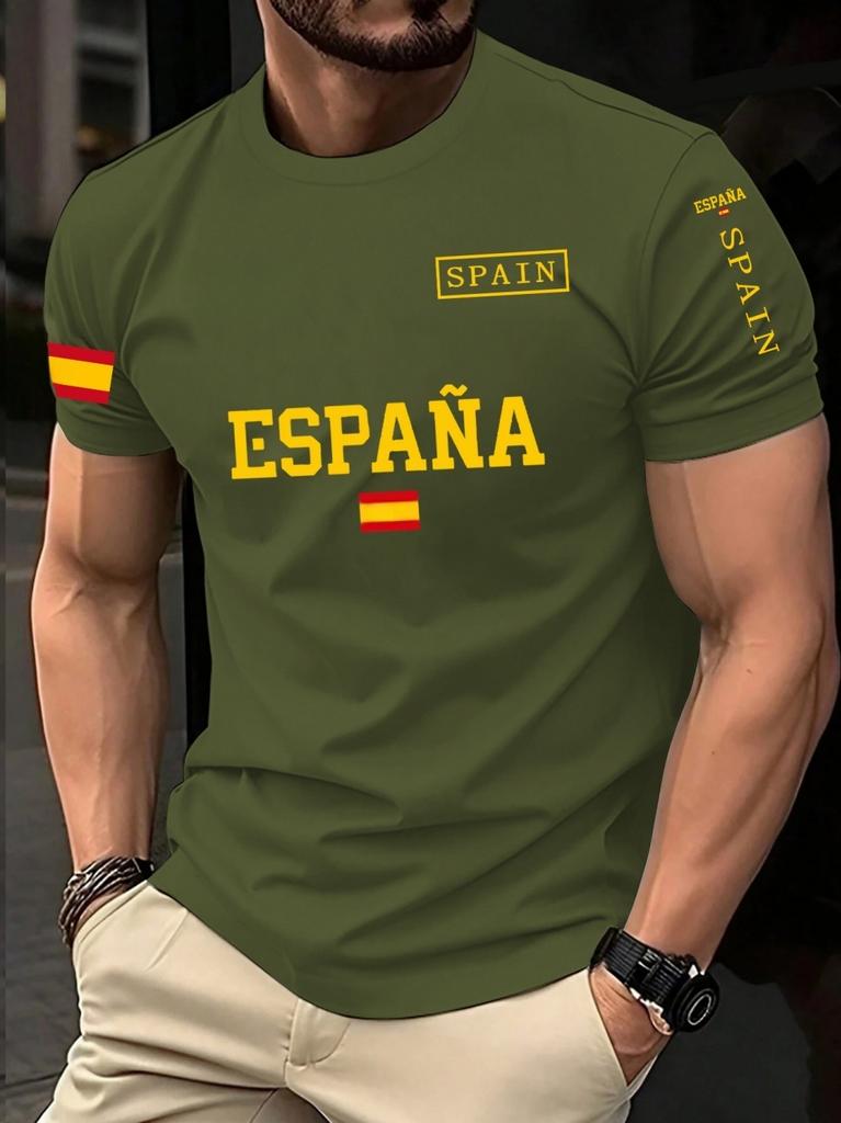 Spain 2026 Football Jersey for Men Classic God Spain Casual Short Sleeve Tops Casual O-Neck Sports Style T-Shirt Man Clothing