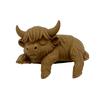 Cute Highland Cow Monitor Statue 3D Printed Farm Cow Screen Topper Figurine Funny Computer Monitor Accessories for Home Office Shelf Decor