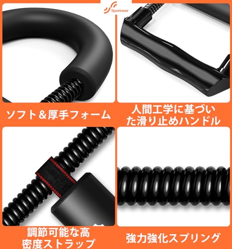 Sportneer Grip Strength Training Power Grip, Strength Training Equipment for Forearms and Wrists, Strength Training Equipment for Home Use, Beginners,