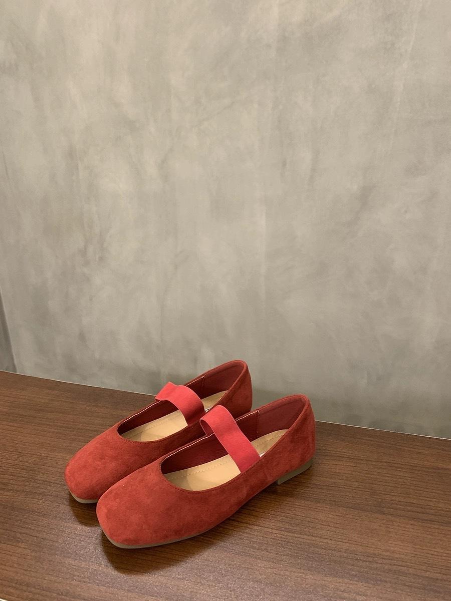

Туфли на плоской подошве женские летние 2024 года нежные вечерние туфли туфли Мэри Джейн туфли Дуду балетки туфли бабушки 35 красный