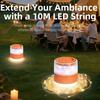 10M Waterproof LED Camping Light Strip, Recyclable Atmosphere Light Belt for Tent, Outdoor Garden & Indoor Room Decor