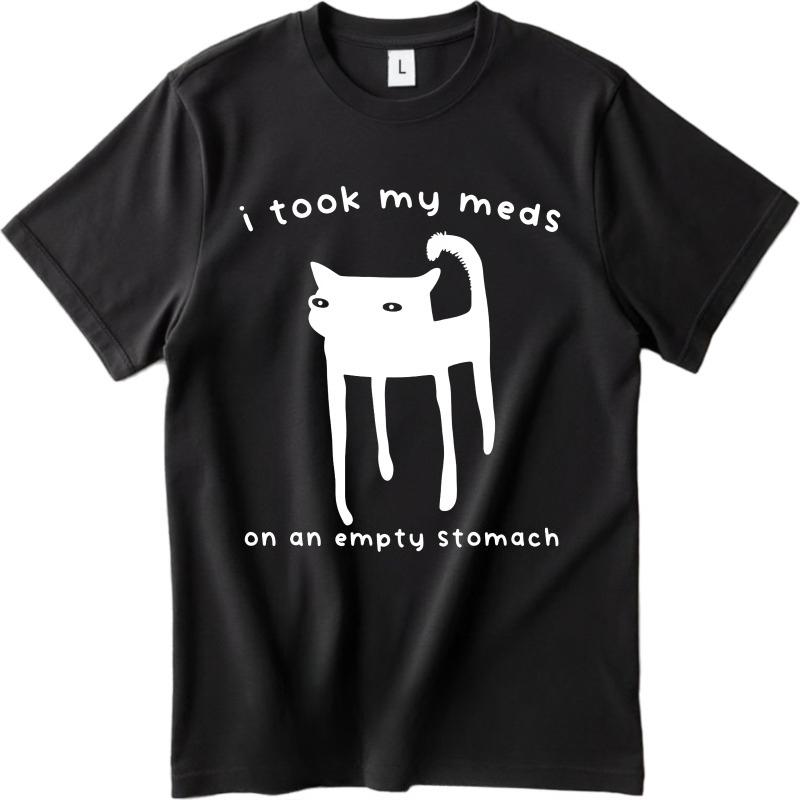 

Trendy for Men Summer Tshirt I Took My Meds on An Empty Stomach Short Sleeve Women Men s Clothing Tees Male Workout 2026 T-sh... S разноцветный