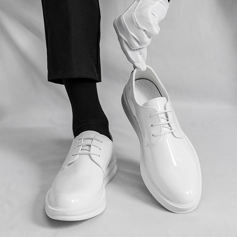Fashion White Classic Office Men Shoes Wedding Men Formal Shoes Luxury Fashion Groom Wedding Shoes Men Oxford Shoes Dress Leather Shoes
