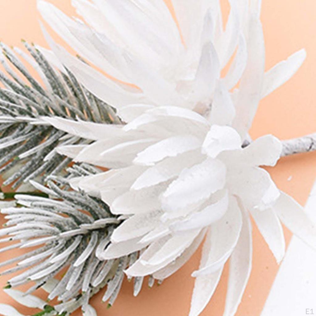 Artificial , Fake Wood, Cedar Stem Snowy Accessories, False Plants Faux Leaves for Christmas