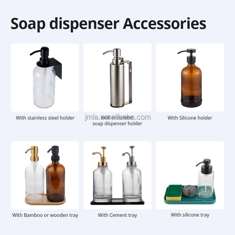 Stainless Steel Silver Refillable Dishwashing Soap Dispenser Dish Soap Liquid Hand Lotion Dispenser with Brushed Nickel Pump