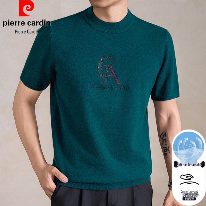 

Pierre Cardin Men s Knitted Short Sleeve Round Neck T-Shirt M