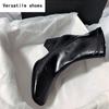 Vintage Damen Stiefeletten mit dickem Absatz, modische Schuhe mit eckiger Zehenpartie, Herbst Winter, elegante kurze Stiefeletten für Damen