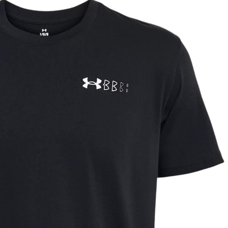 Under Armour Heavyweight Left Chest Logo Graphic Pullover Short Sleeve T-Shirt Men Tops Black 1382904-001