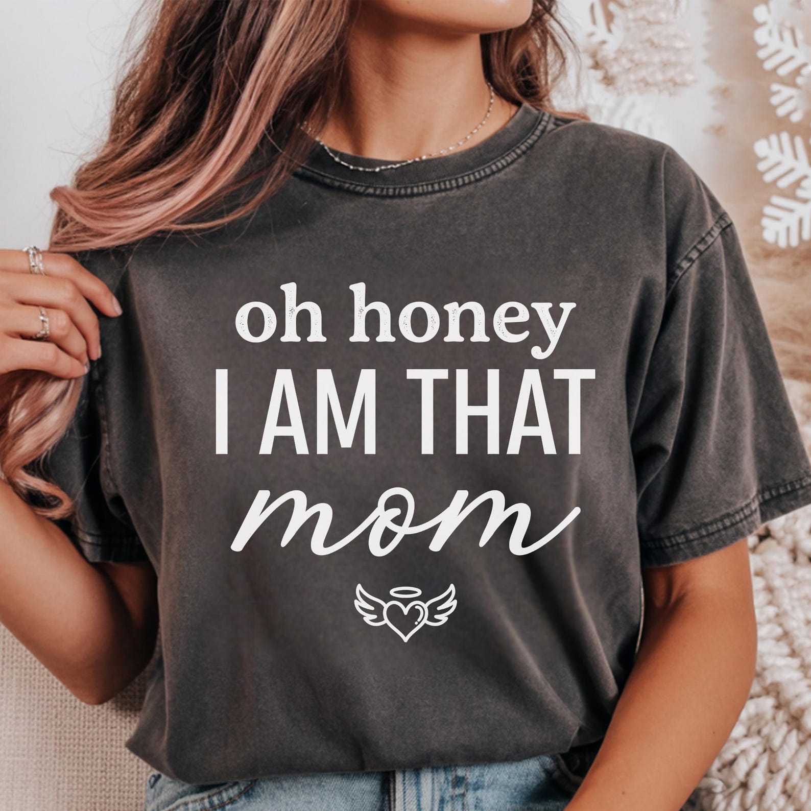 Comfort Colors Custom Name Shirt, Oh Honey I Am That, Personalized Mom Grandma Aunt Gift, Trendy Family Gift Tee 4XL