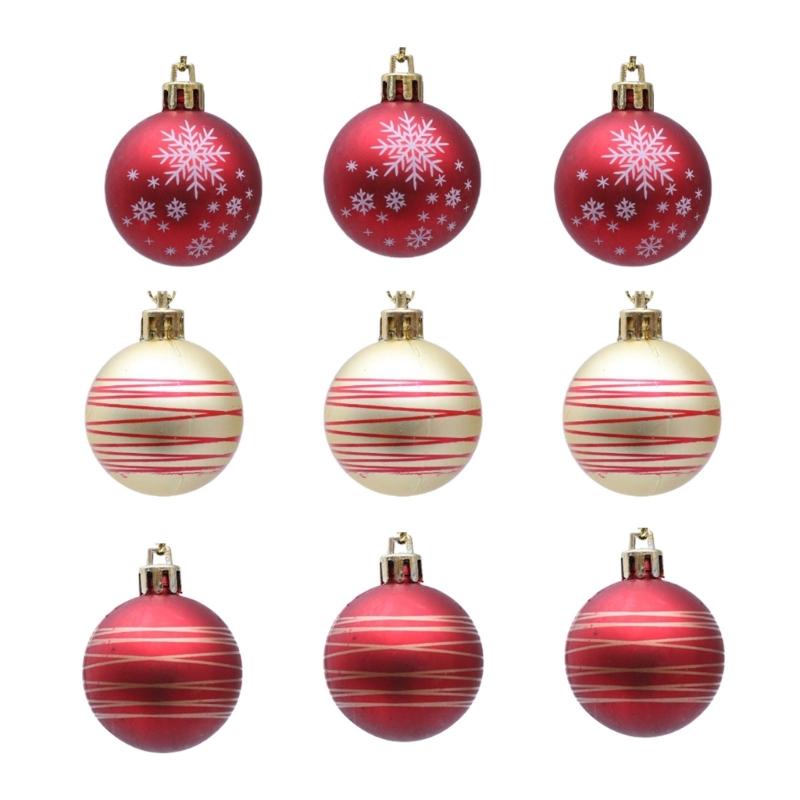 Plastic Christmas Tree Decorations Accessories Colorful Handcrafted Spherical Orbs in Gift Box for Festival Event