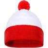 Red White Cuff Knit Beanie Hat Knitted Fabric Hat For