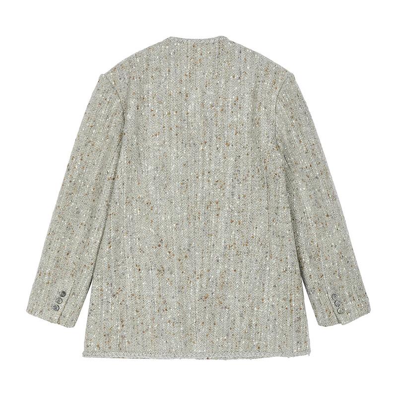 JNBY Loose Fit Collarless Wool Blend Coat