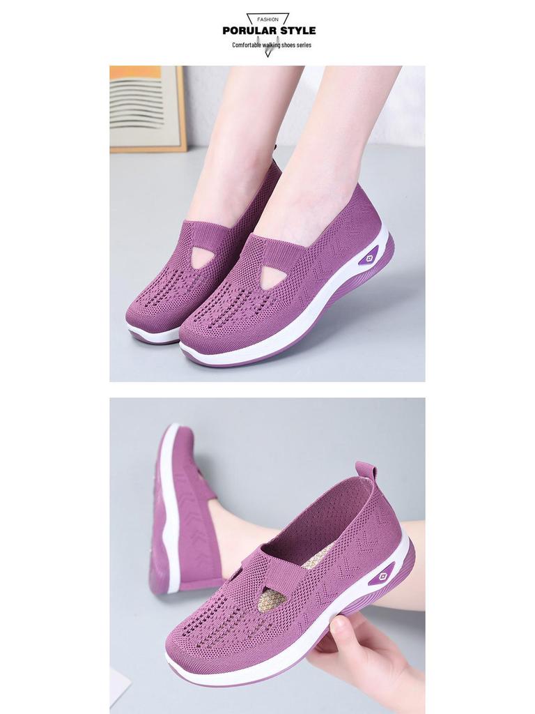 Damen Übergröße Atmungsaktive Mesh Slipper – Bequeme und Weiche Sohle Mütter Sneaker