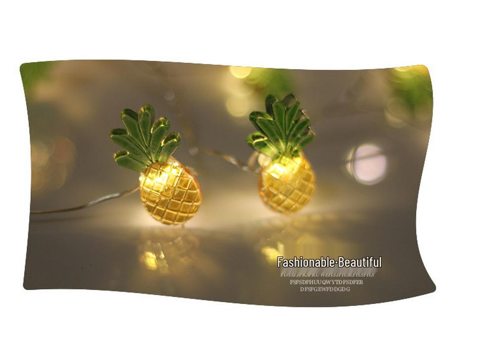 LED Fruit String Lights with Pineapple Pendants - USB Copper Wire for Kids' Decor and Gifts