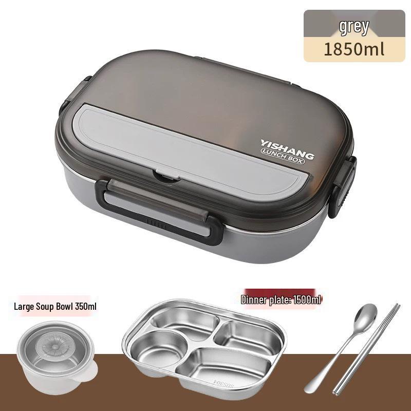 Microwave-Safe 304 Stainless Steel Lunch Box with Lid for Students