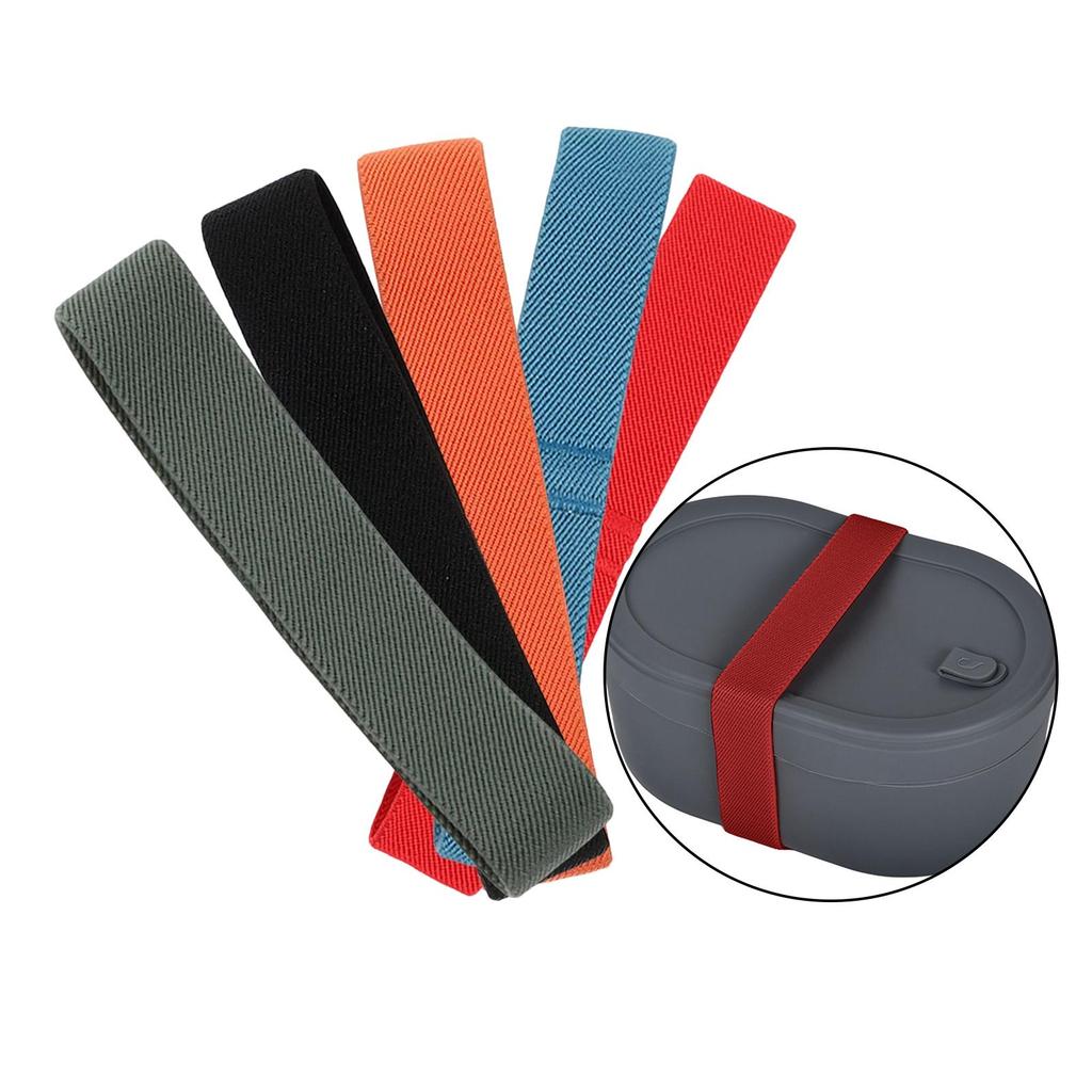 5 Pieces Bento Box Elastic Belt, Lunch Fixing Band Replacement for Camping Office