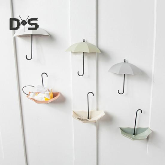 Wandhaken für Regenschirme, Geldbörsen und Schlüssel, einfache Installation, mehrfarbig, vielseitig, selbstklebend, 3D, dekorative Haken zum Aufhängen