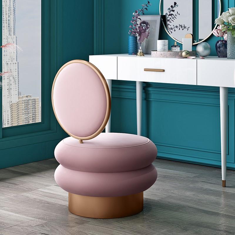 Designenr Living Room Chair Ins Nordic Luxury Dressing Chair Simple Makeup Stool Manicure Chair Bedroom Backrest Creative Chairs