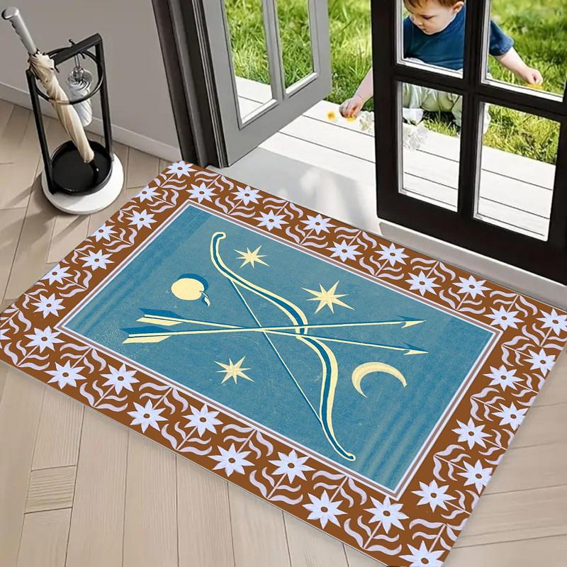 

Vintage Hot Air Balloon Snake Octopus Print Non-Slip Door Mat Washable Absorbent Entryway Rug for Home Kitchen Bathroom Decor 40x60cm