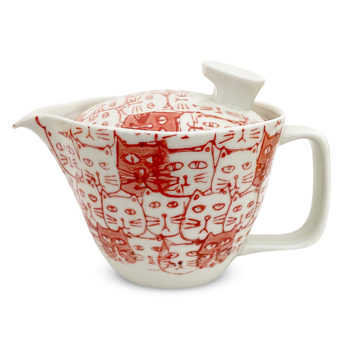 

Hasami ware made in with tea 240ml for one to two cat small teapot microwave and dishwasher safe J-kitchens teapot, Japan, strainer, capacity, large,