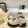 Japanese College Style Black Mary Jane Women's Single Shoes 2025 Autumn and Winter New Models with Skirts French Platform Jk Small Leather Shoes