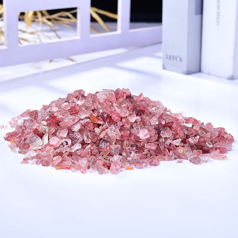 Red Strawberry Crystal Stone for Decoration and Landscaping - Perfect for Fish Tanks and Bonsai Displays