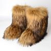 Frauen süße Waschbär Fuchs Pelz dicke große Größe Mid-Tube Pelz Schnee Stiefel lange Pelz