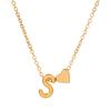 European & American Alphabet Love Heart Pendant Necklace – Versatile Peach Heart Clavicle Chain