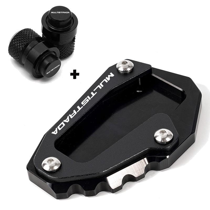 For DUCATI Multistrada 950 1100 1260 1200 S GT 1200S V4 Accessories Motorcycle Kickstand Side Stand Extension Pad Valve Caps