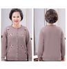Herbst und Winter Langarmpullover Plus Samt Warm Strickpullover Mittleren Alters und Älterer Mutter Bestickter Bottoming Shirt Mantel Frauen