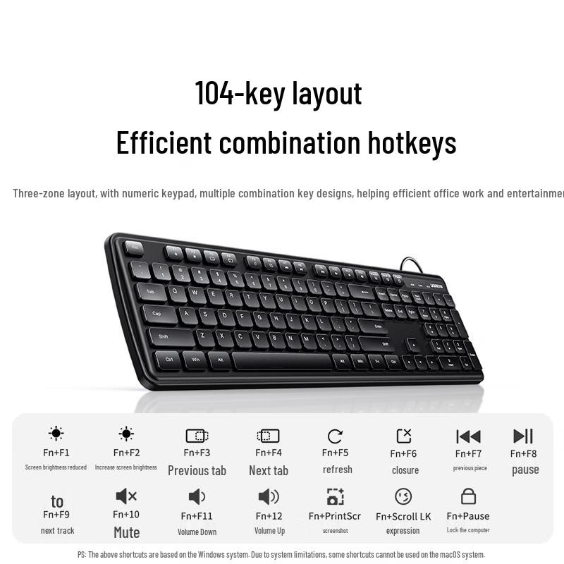 UGREEN MK331 Silent Wired Keyboard Mouse Combo