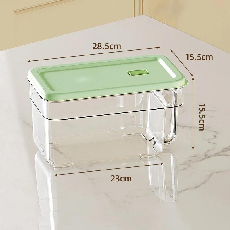 

Многофункциональный ящик для хранения, холодильник, коробки для свежих овощей и фруктов с ручкой, портативная сливная корзина, герметичные контейнеры для хранения зерна Without draining basket зелёный