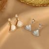 Faux Pearl Fan Earrings Luxury Design Fashion Ear Studs Delicate Women Accessories