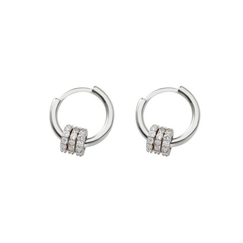Ear Buckle Women'S Gold Earrings, Trendy Stud Earrings, Simple And Cold Air-Plated 925 Silver Small Circle Earrings, A Pair