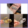 Vintage Flower Zircon Pearl Crossover Bangle With Elegant Design For Women