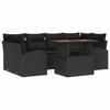 Garden Sofa Set with Storage 7 Pcs Black Poly Rattan