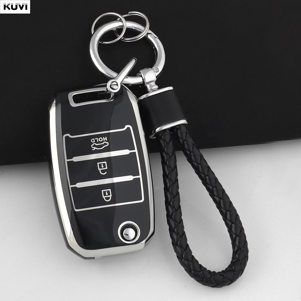 3 4 Tasten TPU Auto Klappschlüssel Hülle Abdeckung Für Kia Rio Optima Sportage Sorento Soul Ceed Cerato Forte Seltos Schutz Fob Schlüsselanhänger