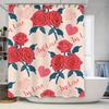 Red Rose Shower Curtain for Bathroom Decor Love Heart Print Waterproof Fabric 180x240cm Universal Fit Free Shipping (653-97)