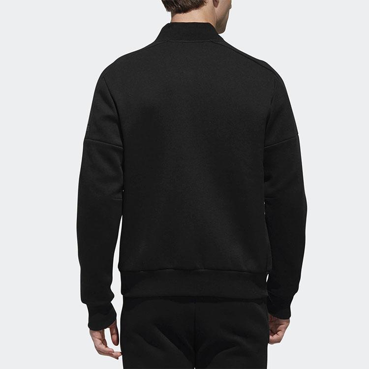 Adidas Solid Color Casual Sports Style Knitted Zip Jacket Men Jackets Black DW4625