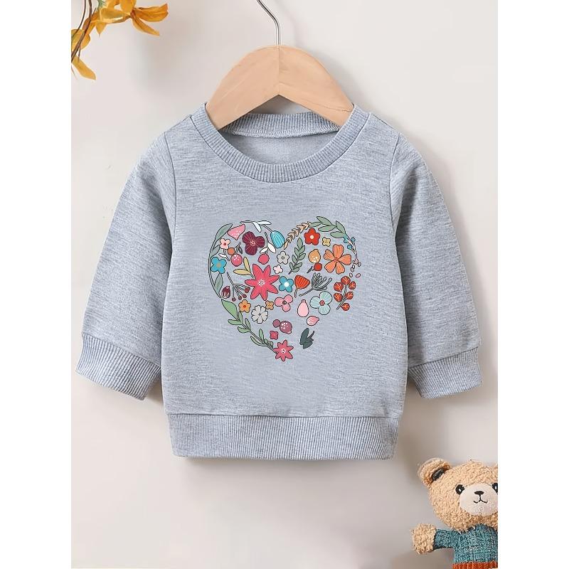 European Size Bright Colored Printed Pattern, Comfortable and Skin Friendly for Baby , Versatile Round Neck Hoodie for Daily Use in Spring