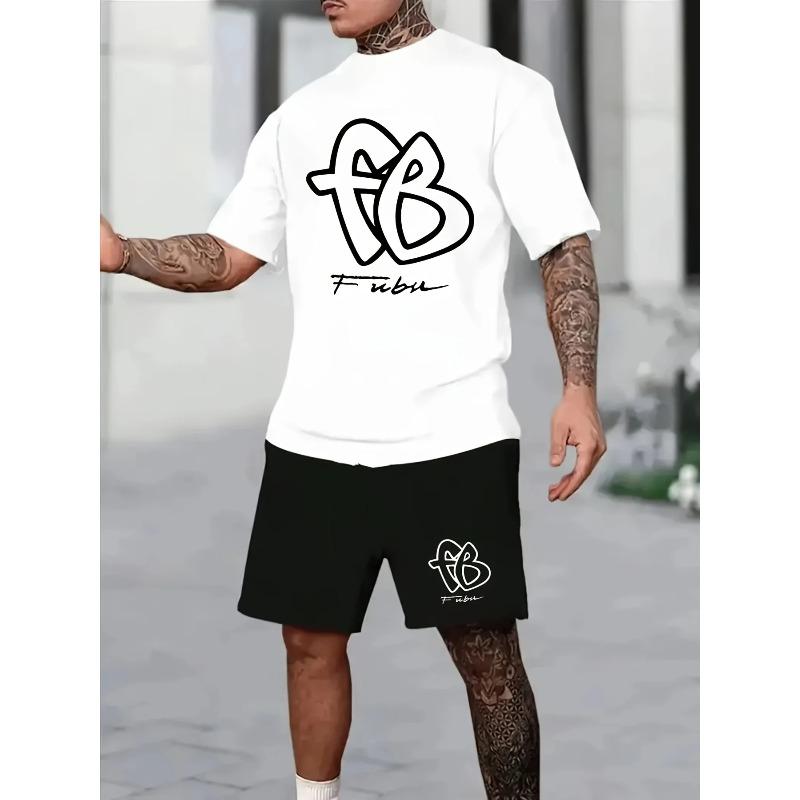 Casual Loose Crew Neck Men's Fashion Print Sport Wear Men’s