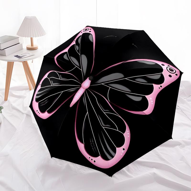 1pc Butterfly Wings Automatic Open/close Folding Umbrella, Compact Portable Travel Umbrella,Durable Construction Yy250814160