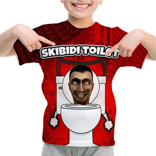 Vtipné tričko Skibidi Toilet Ležérne Detské Tričko s Krátkym Rukávom pre Chlapcov Topy 3D Potlač Krátky Rukáv