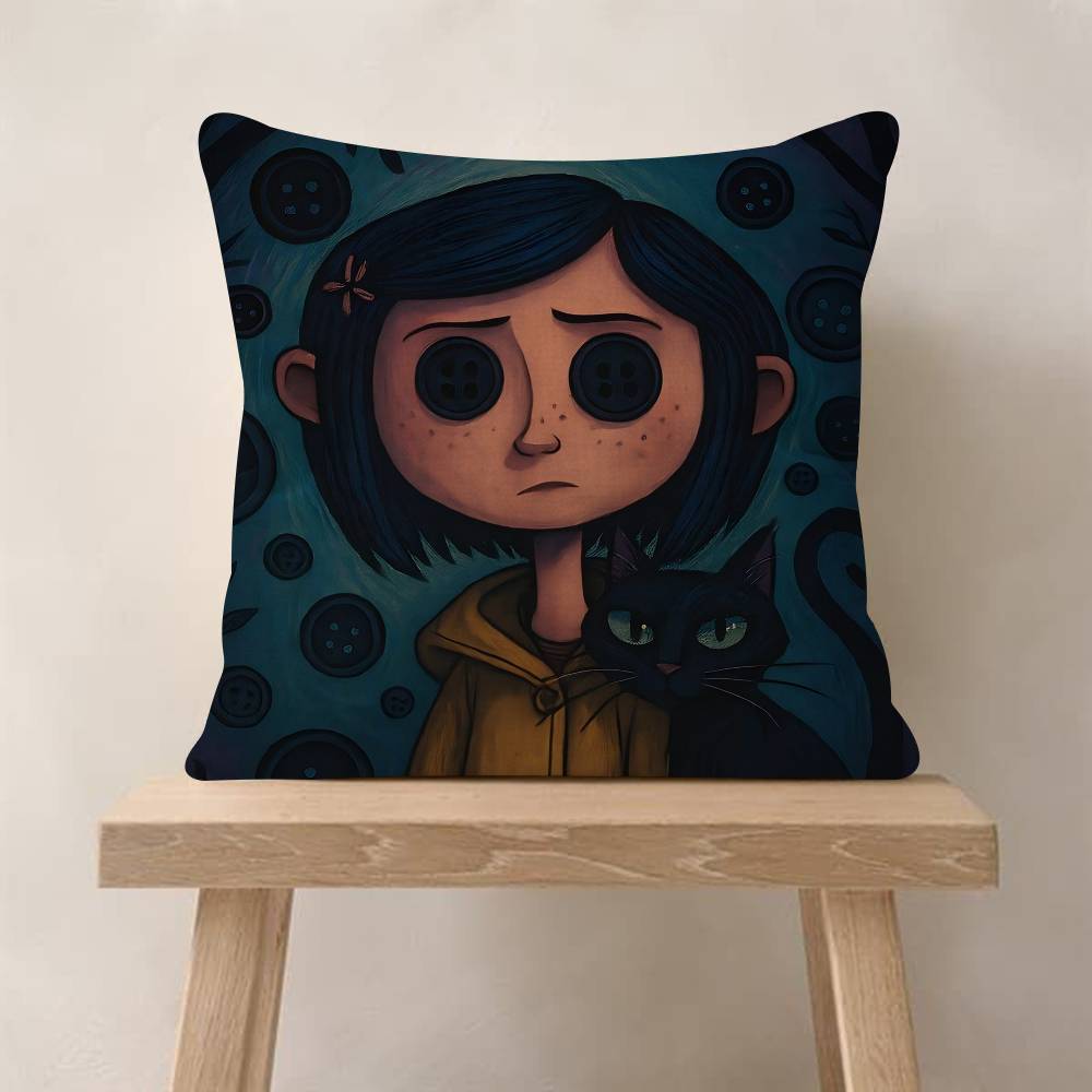 

D Anime CCoraline Cushion Cover Inches Farmhouse Decor Home Throw Pillow Covers For Couch Decorations 30x30 cm