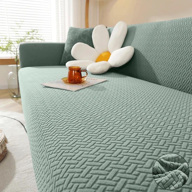 Elastic Jacquard Sofa Cover for Living Room, Stretch Slipcovers, Corner Sofa Covers, L Shape, 1, 2, 3,4
