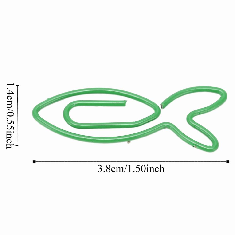 Fish Shaped Fish Shaped Office Paper Clips Plastic-coated Metal Dark Blue Cute Office Paper Clips Prevent Slip Portable
