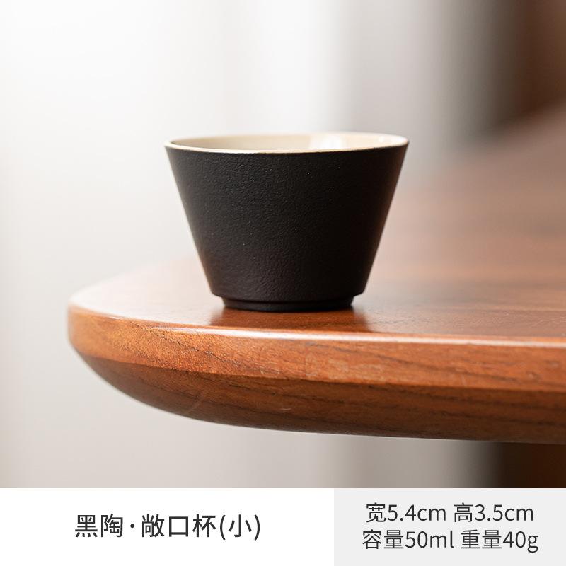 Vintage Black Ceramic Teacup Japanese Handmade Heat-resistant Personal Tea Cup Home Kung Fu Master Drinking Cup Tea Ceremony New