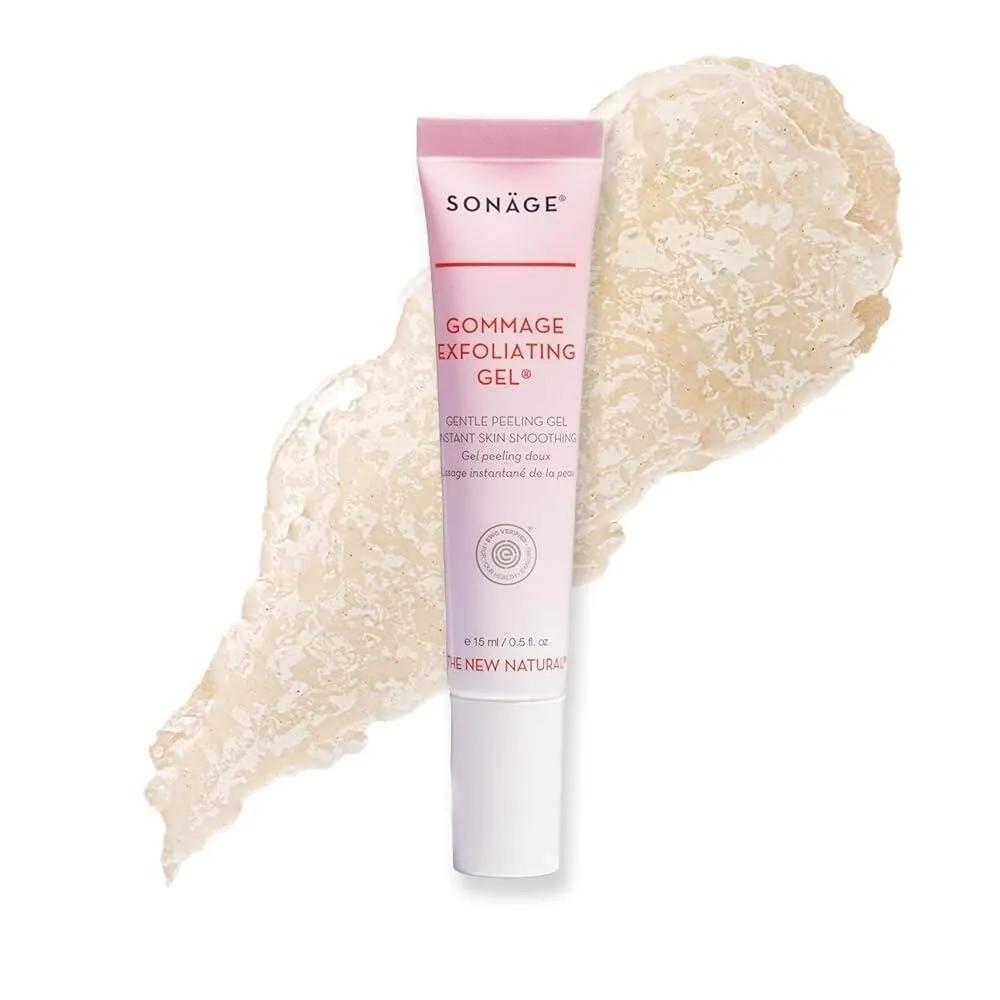 Sonage Gommage Exfoliating Gel Gentle Face Scrub for All Skin Types Non-abrasive Dead Skin Removal 15ml