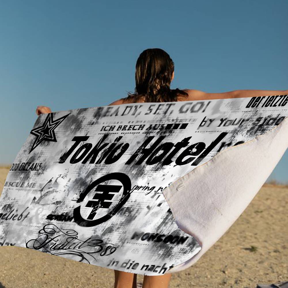 Tokio Hotel Band Beach Towel Colorful Bath Towels For Girl Microfiber Quick Dry Custom Sand Free Beach Yoga Spa Gym Pool